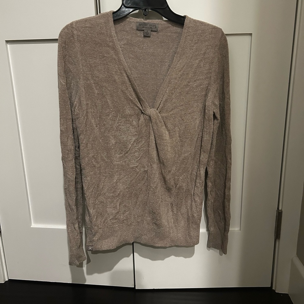 Barefoot Dreams Beach Rock Twisted V-Neck Sweater